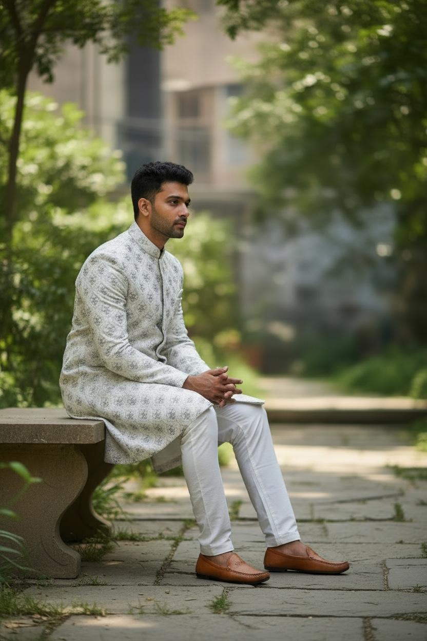 Ivory Heritage Embroidered Sherwani – Couture Edition