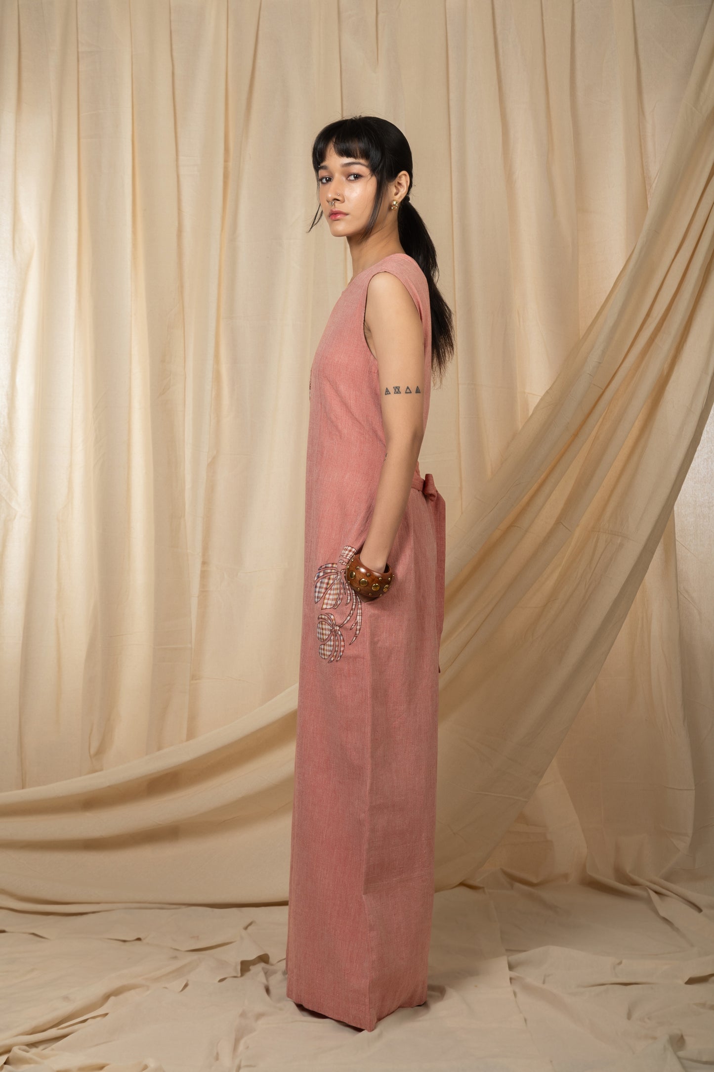 Dusty rose sleeveless jumpsuit