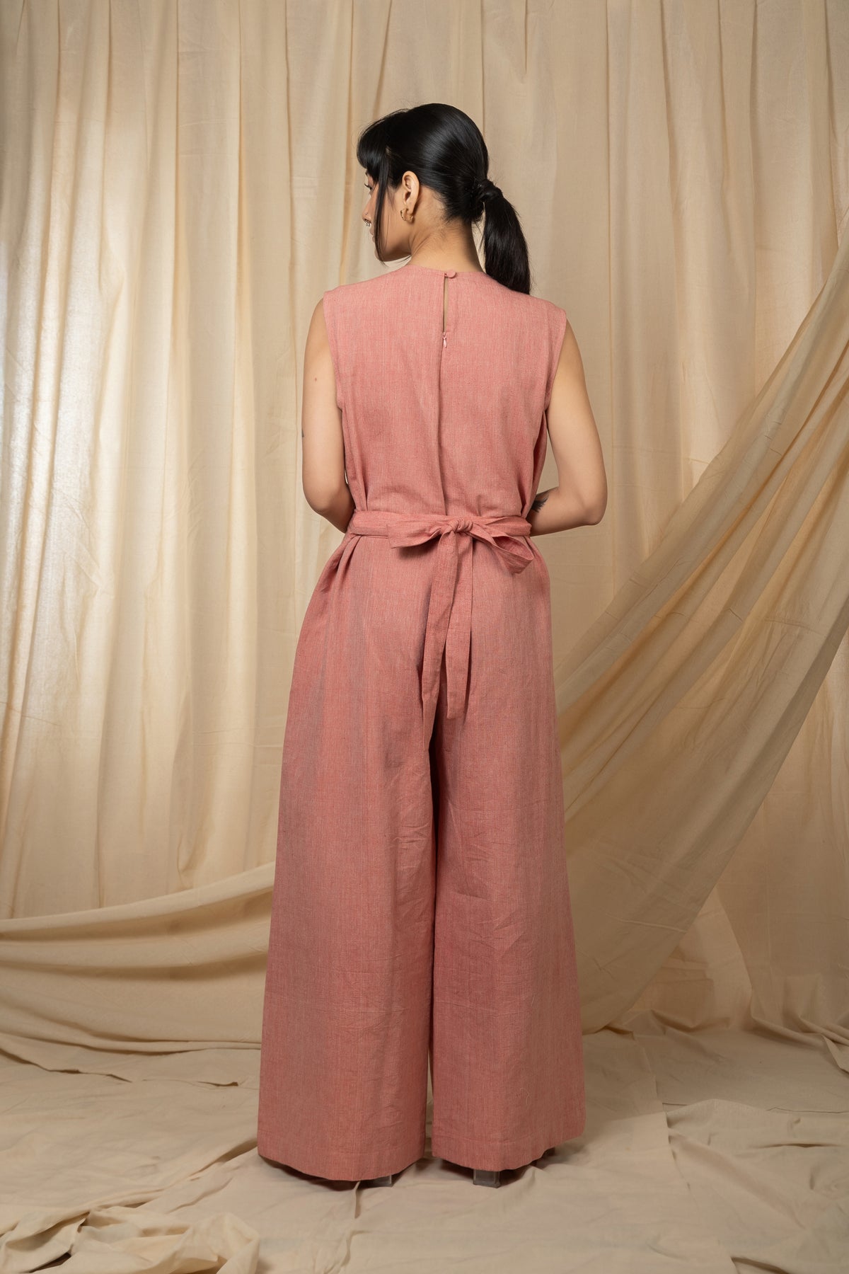Dusty rose sleeveless jumpsuit