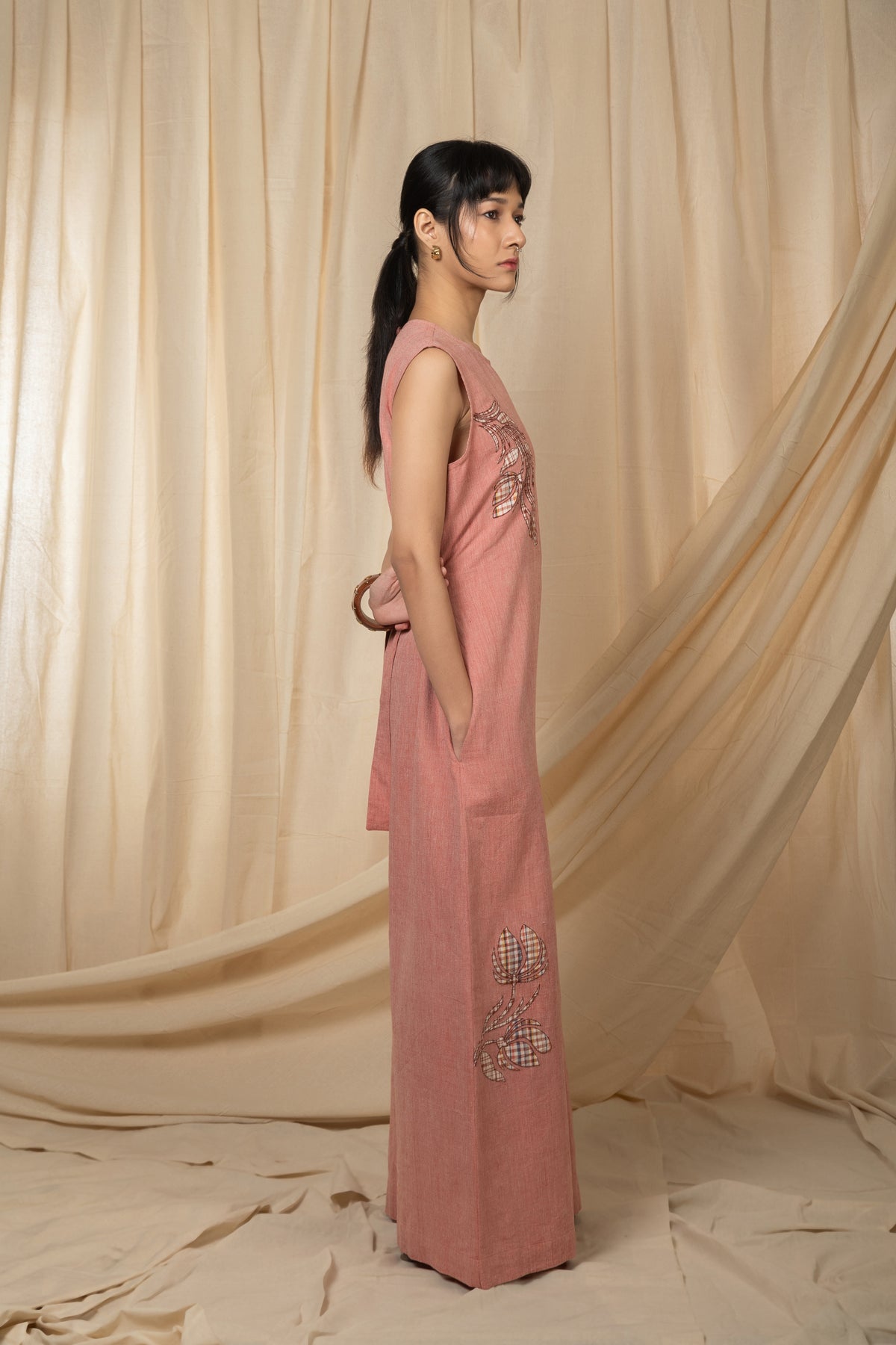 Dusty rose sleeveless jumpsuit