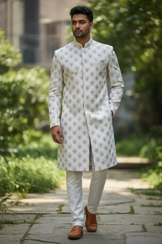 Ivory Heritage Embroidered Sherwani – Couture Edition
