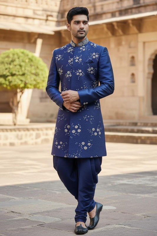 Midnight Royal Embroidered Sherwani – Couture Edition