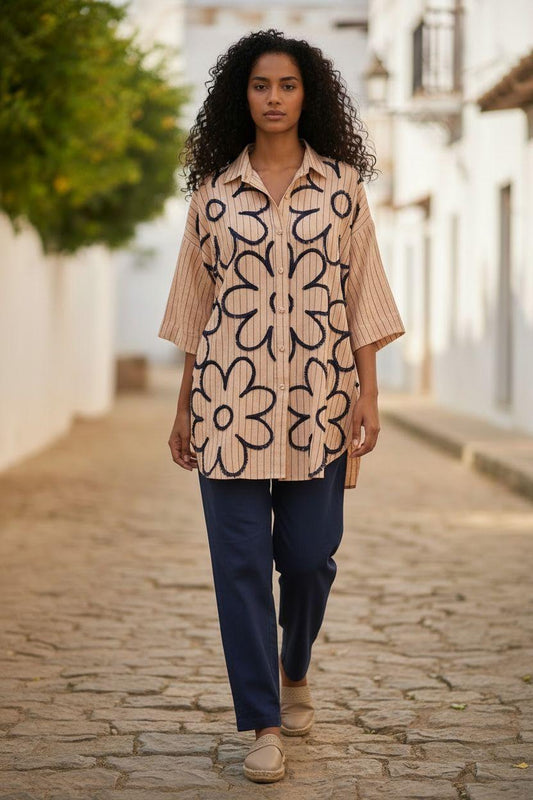 Abstract Floral Embroidered Shirt Set – Pret Edition